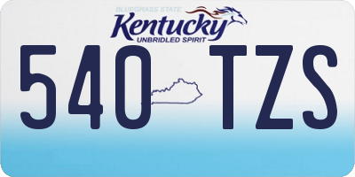 KY license plate 540TZS