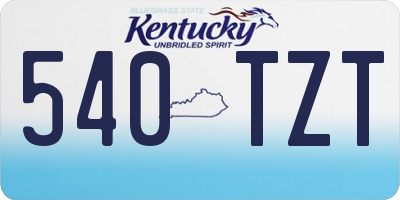 KY license plate 540TZT