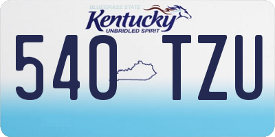 KY license plate 540TZU