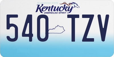 KY license plate 540TZV