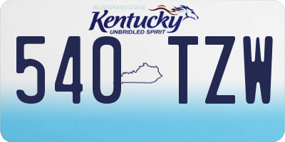 KY license plate 540TZW