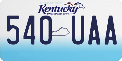 KY license plate 540UAA
