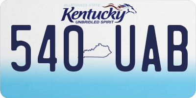 KY license plate 540UAB