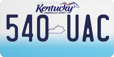 KY license plate 540UAC