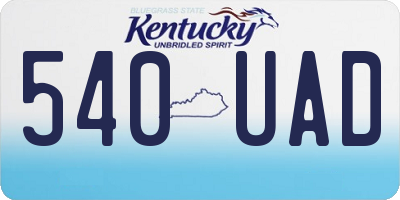 KY license plate 540UAD
