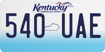 KY license plate 540UAE