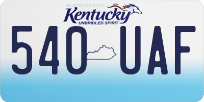 KY license plate 540UAF