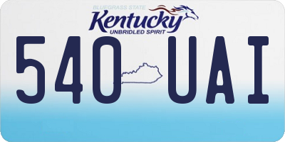 KY license plate 540UAI