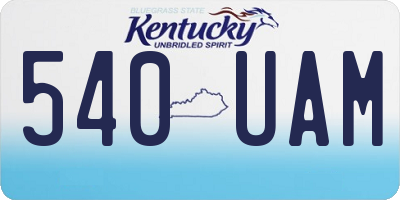 KY license plate 540UAM