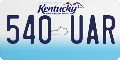 KY license plate 540UAR