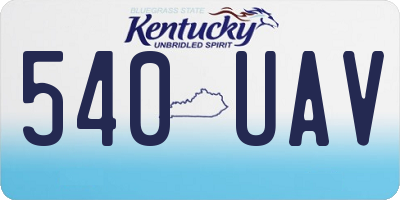 KY license plate 540UAV