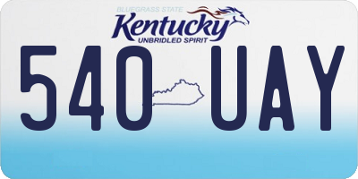KY license plate 540UAY