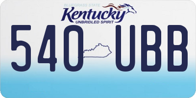 KY license plate 540UBB