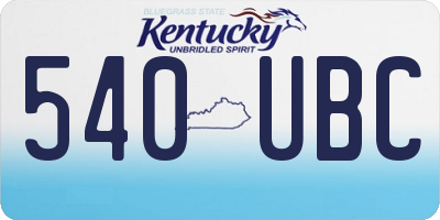 KY license plate 540UBC
