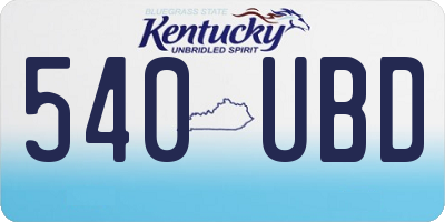 KY license plate 540UBD