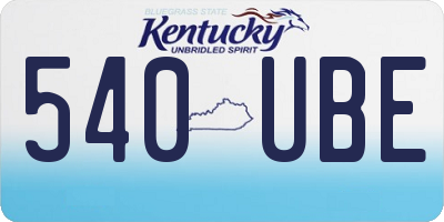 KY license plate 540UBE