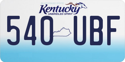 KY license plate 540UBF