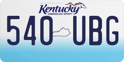 KY license plate 540UBG