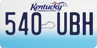 KY license plate 540UBH