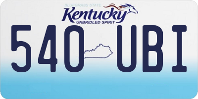 KY license plate 540UBI
