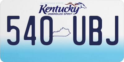KY license plate 540UBJ