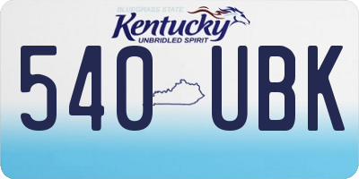 KY license plate 540UBK