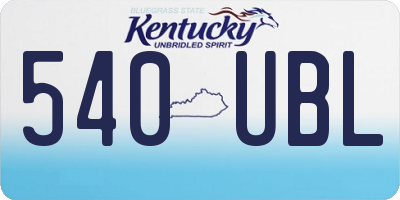 KY license plate 540UBL