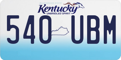 KY license plate 540UBM