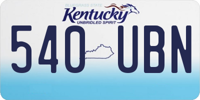 KY license plate 540UBN