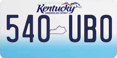 KY license plate 540UBO