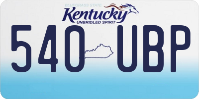 KY license plate 540UBP