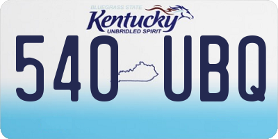 KY license plate 540UBQ