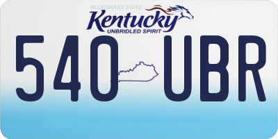 KY license plate 540UBR
