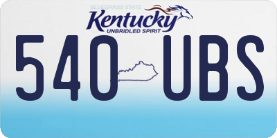 KY license plate 540UBS