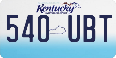 KY license plate 540UBT