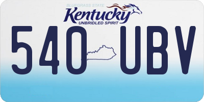 KY license plate 540UBV