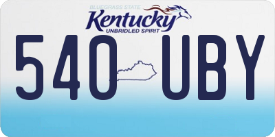 KY license plate 540UBY