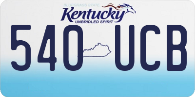KY license plate 540UCB