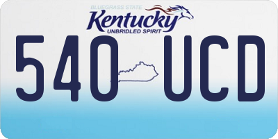 KY license plate 540UCD