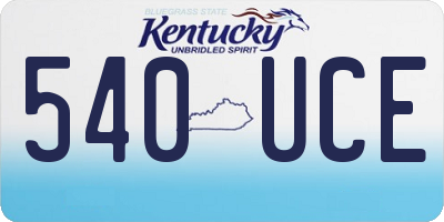KY license plate 540UCE
