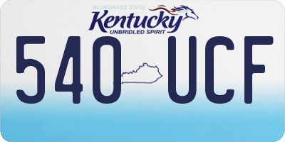 KY license plate 540UCF