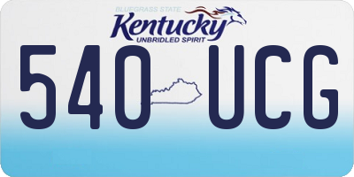 KY license plate 540UCG