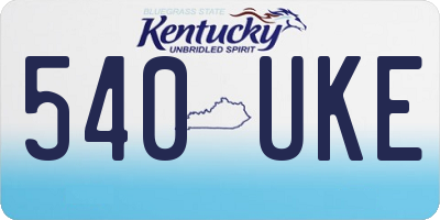 KY license plate 540UKE
