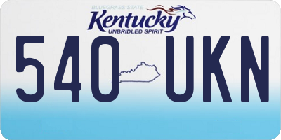KY license plate 540UKN