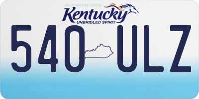 KY license plate 540ULZ