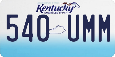 KY license plate 540UMM