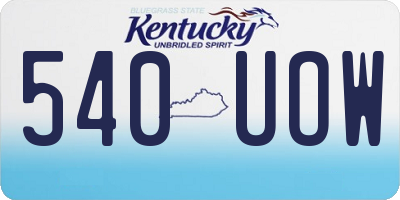 KY license plate 540UOW