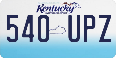 KY license plate 540UPZ
