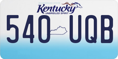 KY license plate 540UQB