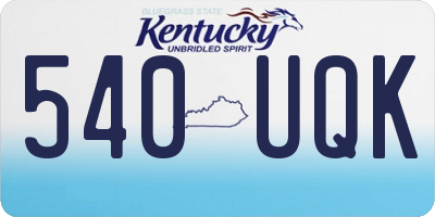 KY license plate 540UQK